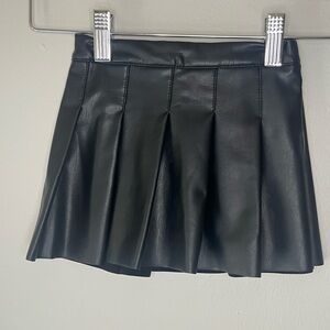 Wonder Nation Faux Leather Black Skirt Girls Size 18 Months